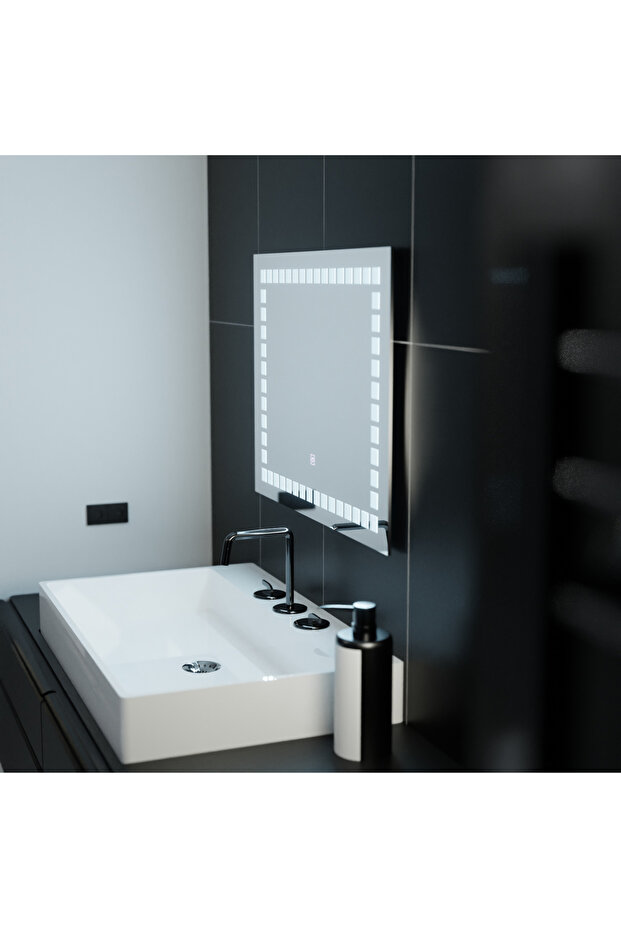 Oglinda LED Rectangulara, 80x60cm, Grid Light Basic Touch - 3