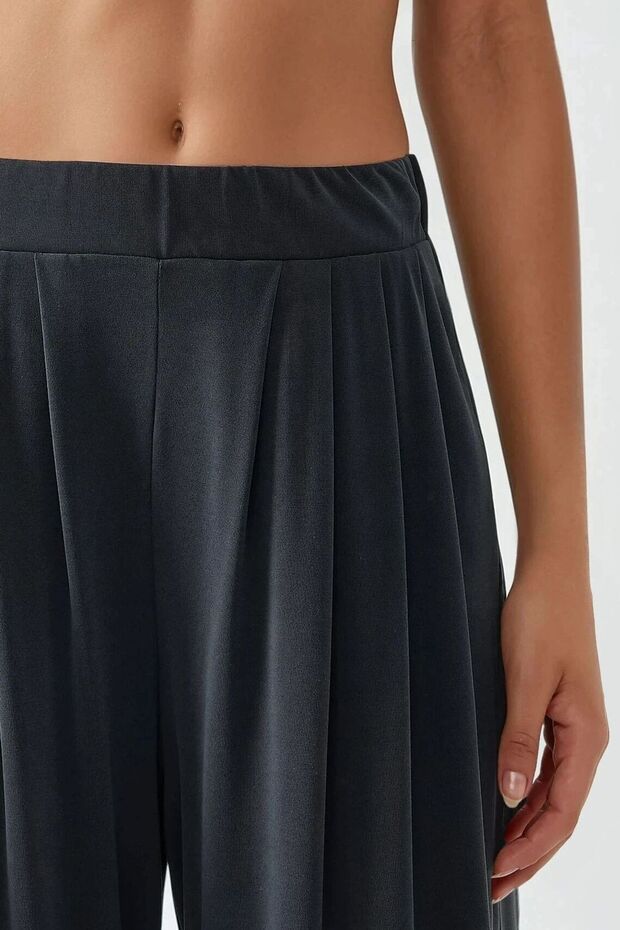 Soft Touch Geniş Paça Modal Pantolon - 5