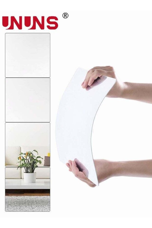 3D Mirror Wall Sticker Tiles, Non-Breakable Acrylic Full Length Wall Mirror Tiles, 12 Inchx4Pcs Fle