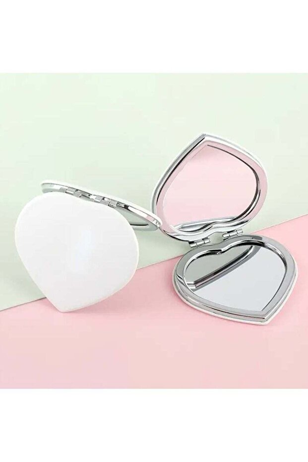 2 PCS Pocket Mirror Metal Compact Mirror Travel Cosmetic Makeup Mirror Folding Mirror Mini Handheld