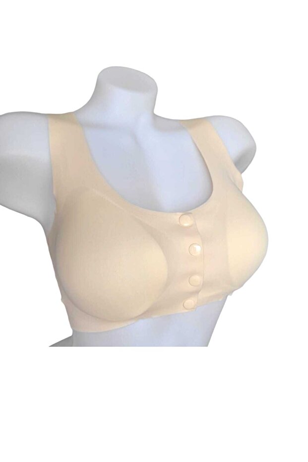 Front Button Microfiber Laser Cut Bra with Removable Pads - 3