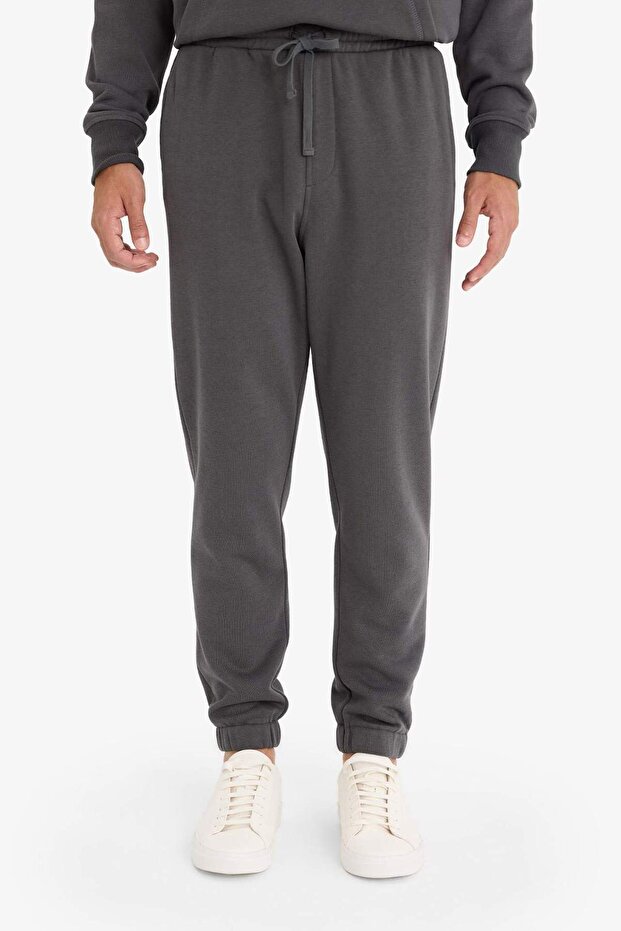 Regular Fit Beli Bağcıklı Cepli Paçası Lastikli Şardonlu Jogger Eşofman Altı E6326AX25AU - 5