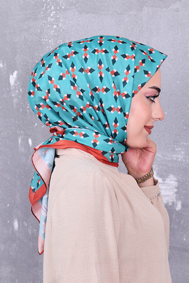 وشاح منقوش من القطن الناعم - 2