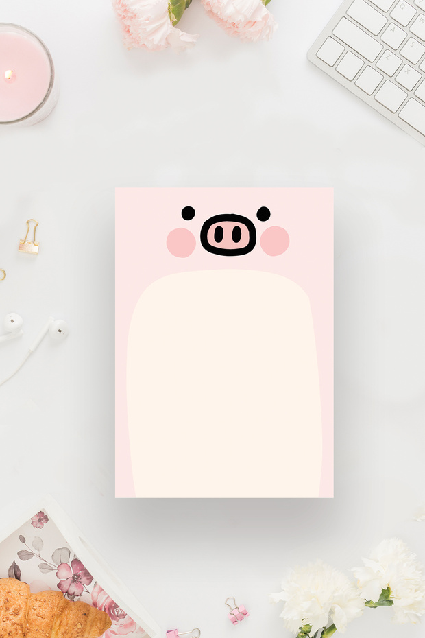 Pink 2-Piece A4 & A5 Notepad, Memo Pad, Note Paper, Notepad, Check List, School Notebook with Pig Pattern - 3