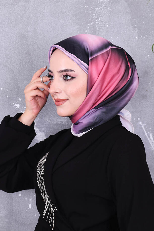 وشاح منقوش من القطن الناعم - 3