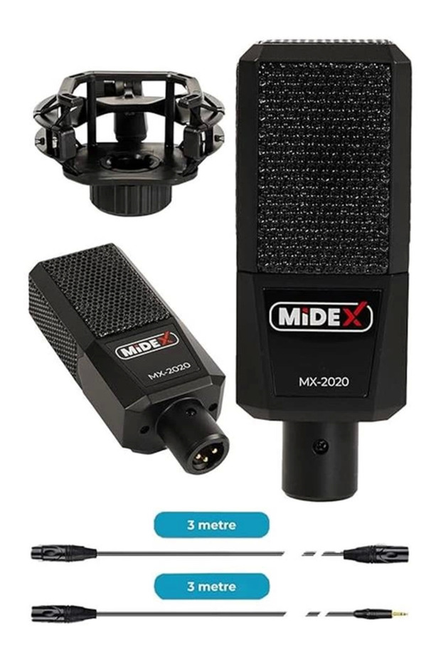 Midex İmpressive Paket-3 Stüdyo Ekipmanları Seti (Monitör Mikrofon Ses Kartı Kulaklık Midi Klavye) - 3