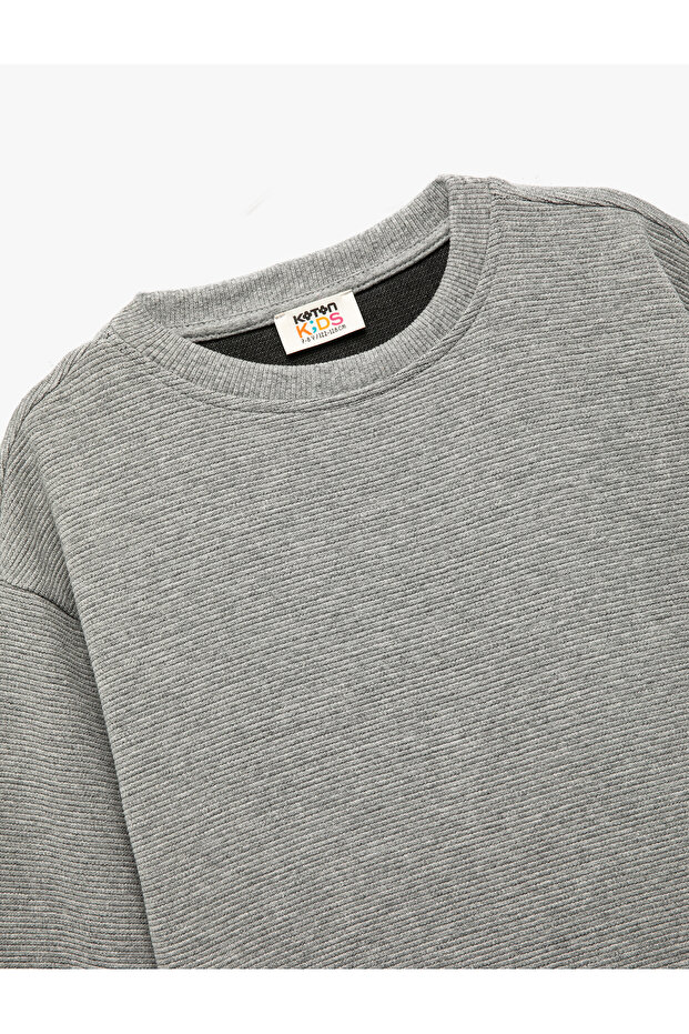 Long Sleeve Crew Neck Basic Sweatshirt - 3