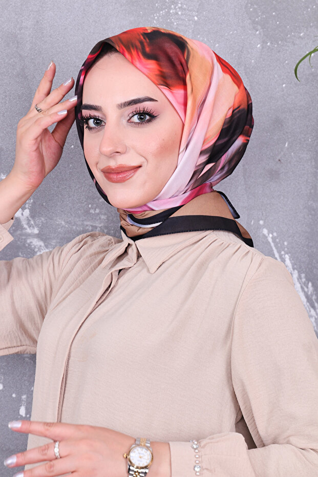 وشاح منقوش من القطن الناعم - 3