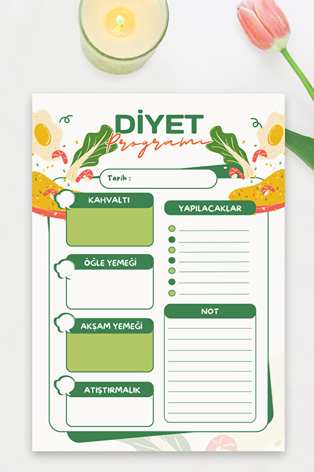 برنامج النظام الغذائي A4 - مفكرة، مفكرة، ورق ملاحظات، دفتر ملاحظات، قائمة التحقق، مخطط، مخطط - 1