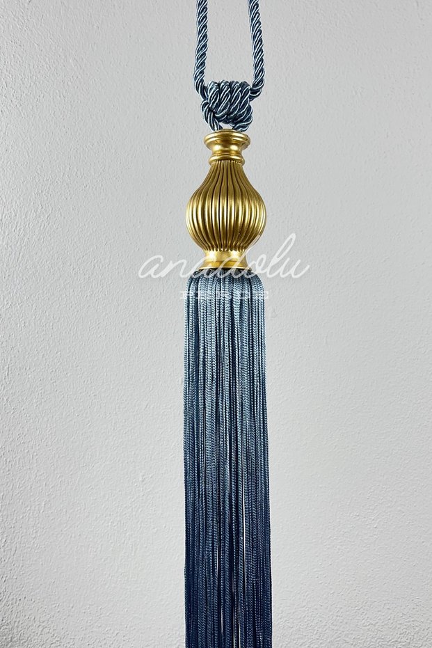 Fon Curtain Binding Gold Kuka Indigo Ceiling Luxury Cornice Braçol Single Piece Curtain Holder