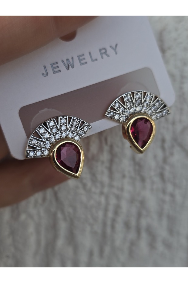 Taşlı matka model küpe çelik - 1