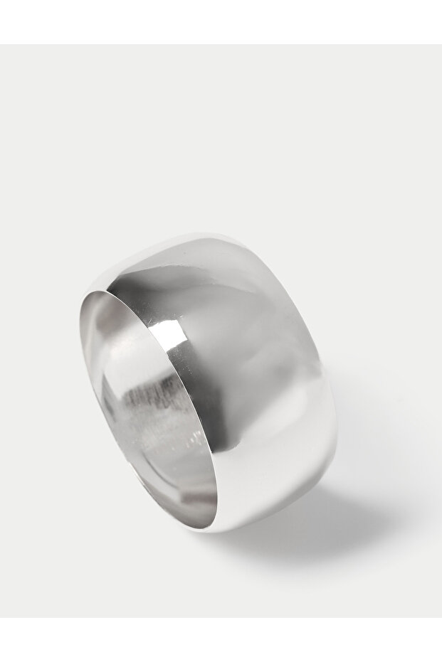 Gümüş Oversize Bilezik - 2