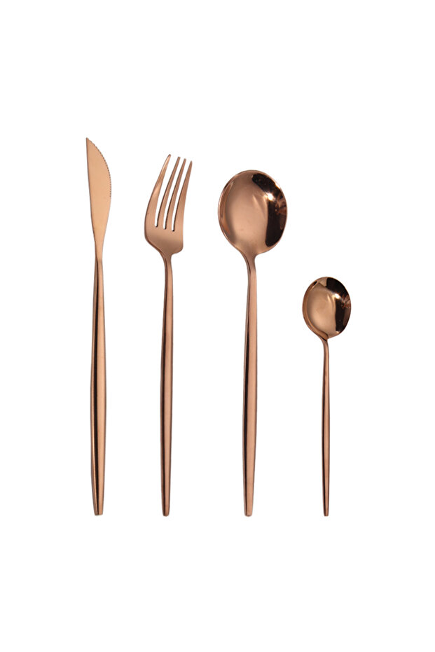 4-Piece Stainless Steel Cutlery Set Rose Gold