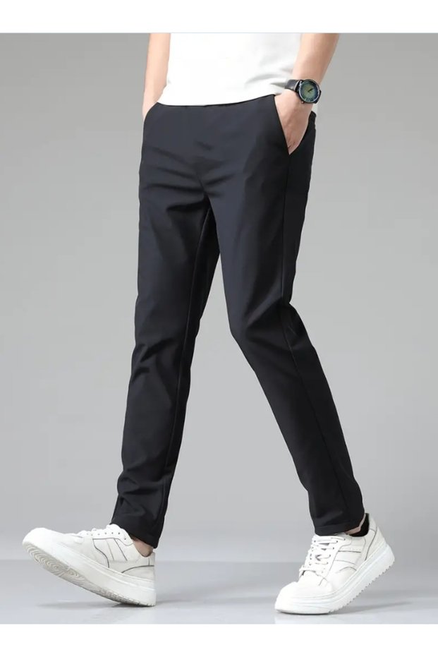 Men's Black Plus Size Baggy Loose Fit Stretchy Comfortable Fabric Sweatpants Bottoms YUS