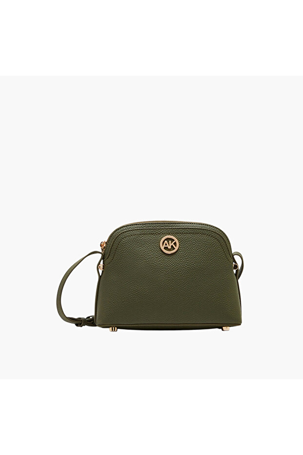 Textured Crossbody Bag with Adjustable Strap and Zip Closure