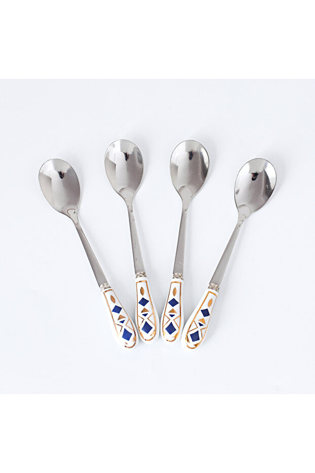European Stainless Steel Coffee Spoon Tea Spoon With Ceramic Handle