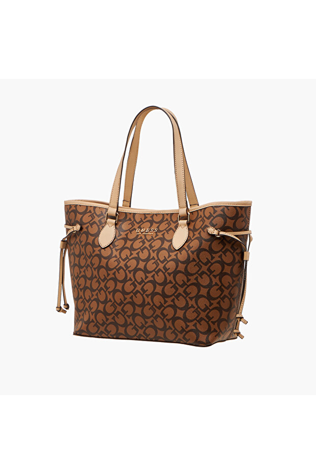 Ashburn Monogram Print Tote Bag with Zip Closure - 3