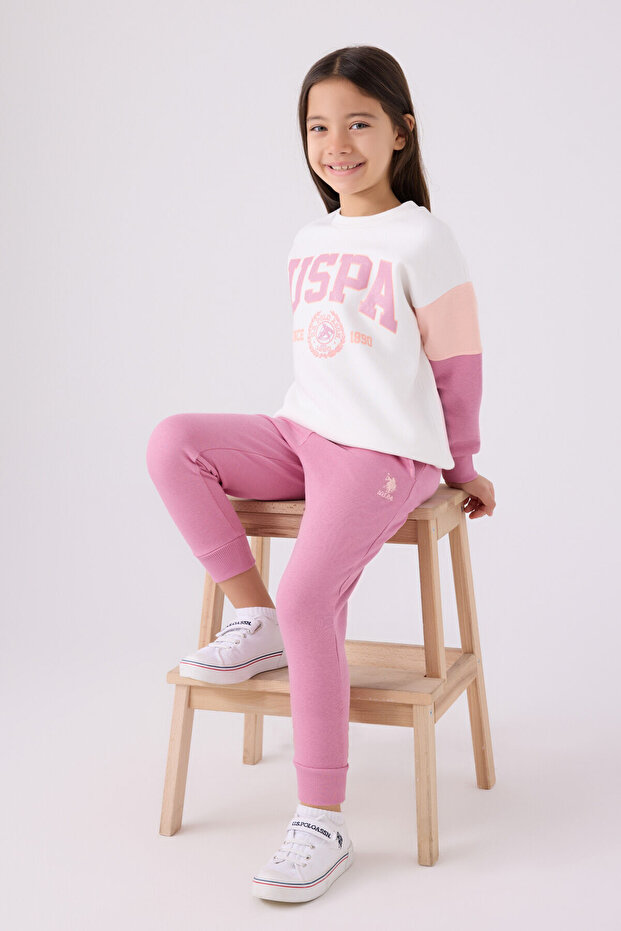 Us Polo Girl's Tracksuit Set Us1973 Cream