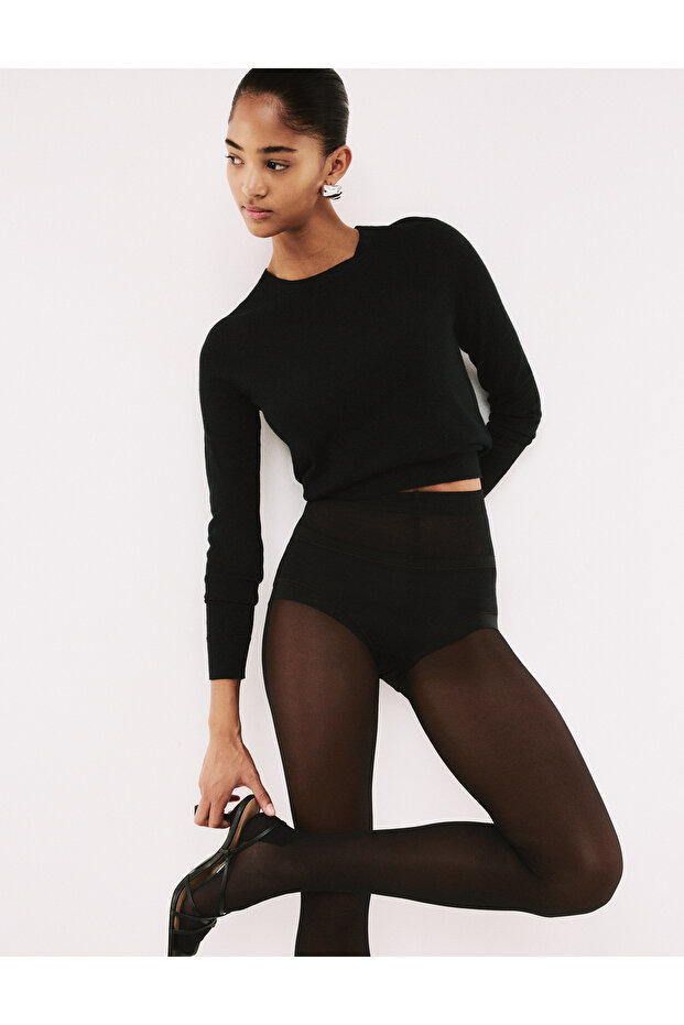 20 Denier Transparan Arka Dikişli Külotlu Çorap - 6