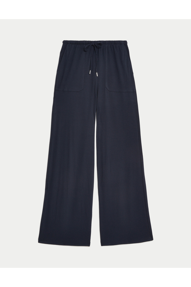 Wide Leg Örme Pantolon - 5