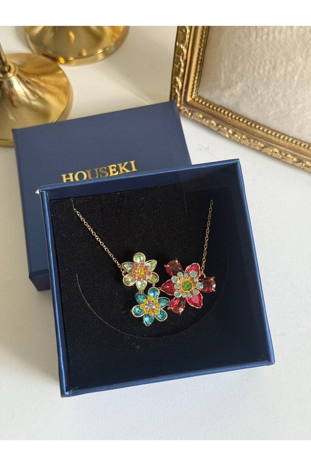 Çelik Çiçekli Kolye - 1