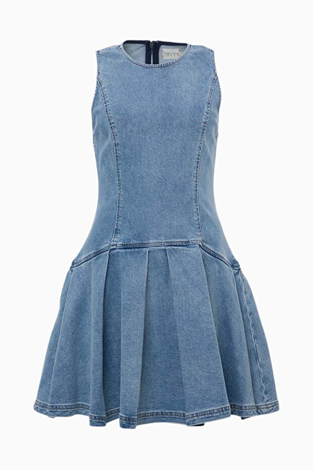 Drop Waist Denim Dress