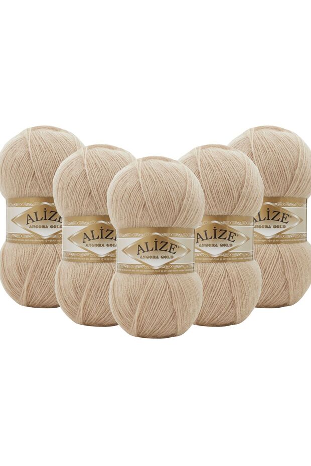Angora Gold 5 Pack Hand Knitting Yarn 100g X 5 Pieces - Color Code: 524 - Oat Milk