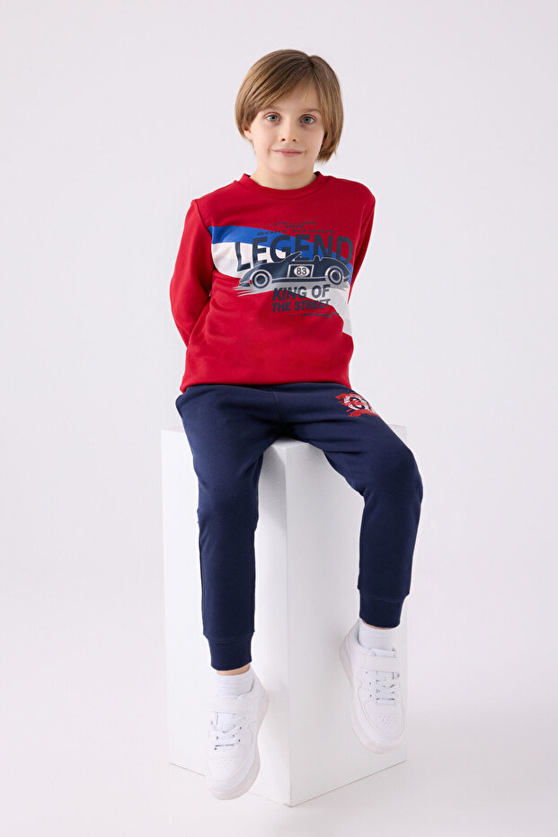 Boy's Red Tracksuit Set - 3
