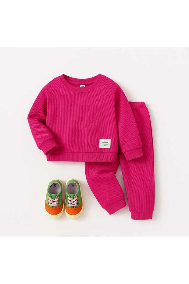 Children's Elastic Leg Pants and Sweat Bottom Set