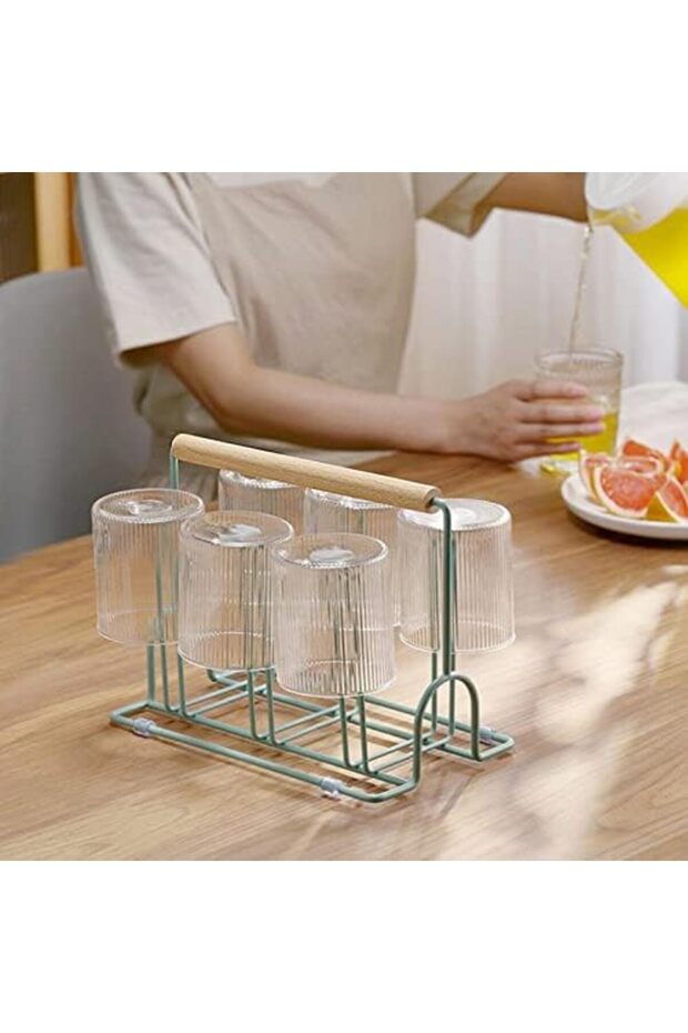 Dish Drainer, Rustproof Bottle Drying Rack with Drip Tray, Non-Slip Base for Coffee Cups, - 6