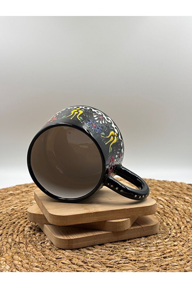 2 قطعة كوب سيراميك مصنوع يدويًا بنمط منقوش - 3