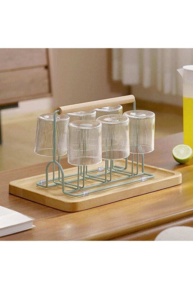 Dish Drainer, Rustproof Bottle Drying Rack with Drip Tray, Non-Slip Base for Coffee Cups, - 3