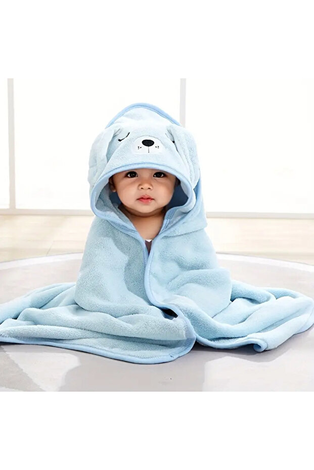 Hooded Animal Figured Baby Towel Blanket (4 Color Options)