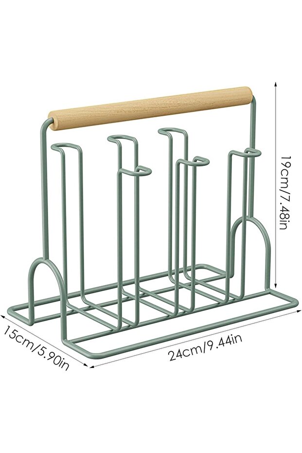 Dish Drainer, Rustproof Bottle Drying Rack with Drip Tray, Non-Slip Base for Coffee Cups, - 7