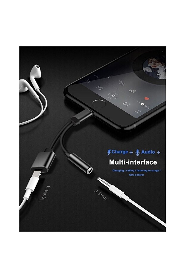 iPhone 8/X/11/12/13/14 Pro Max Uyumlu Kulaklık Çevirici Lightning Dönüştürücü Bluetooth Gerektirmez - 2