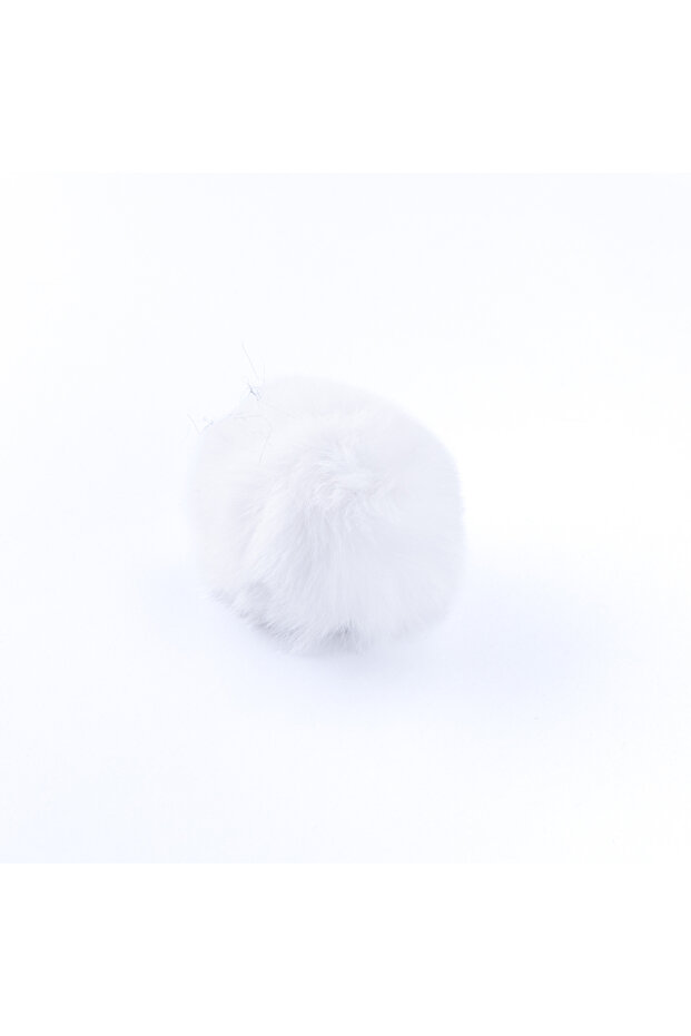 سلسلة مفاتيح من القطيفة، بيضاء - 2