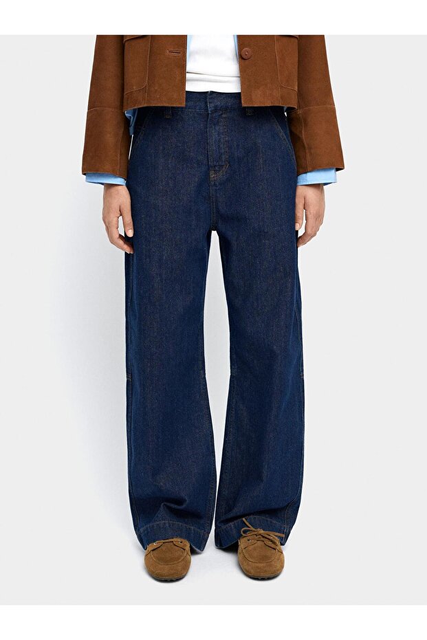 Düz Denim Pantolon - 2