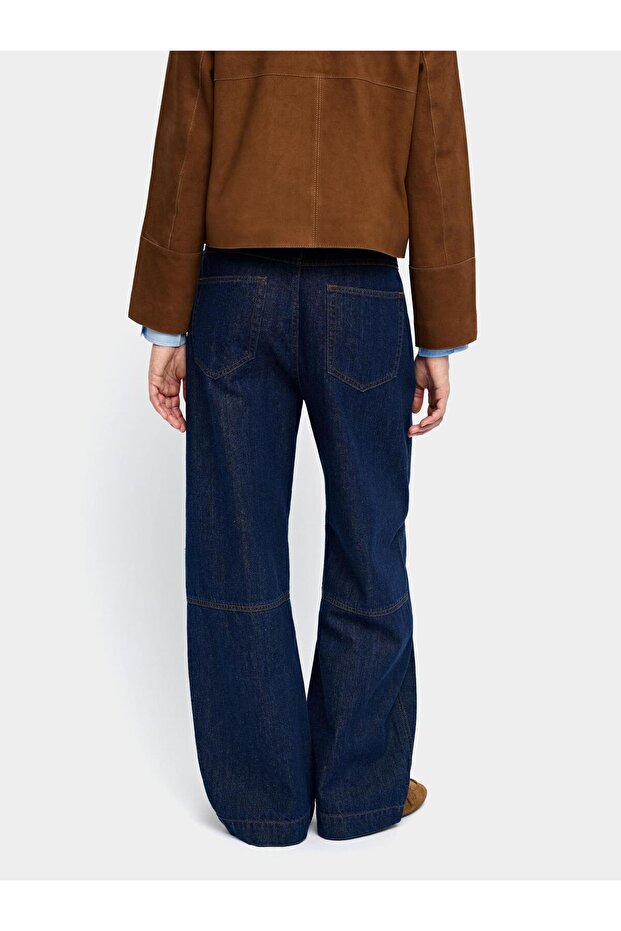 Düz Denim Pantolon - 4