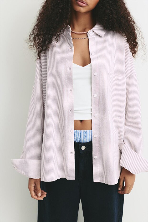 İnce çizgili gömlek - 5