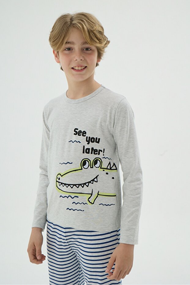 8940 بدلة بيجامة مطبوعة للرجال - 3