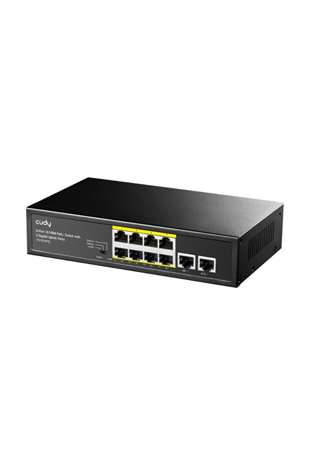 FS1010PG 8 Port 10/100 Yönetilemez +2 Port Gigabit Desktop (8 Port Poe+) 120W Switch - 2