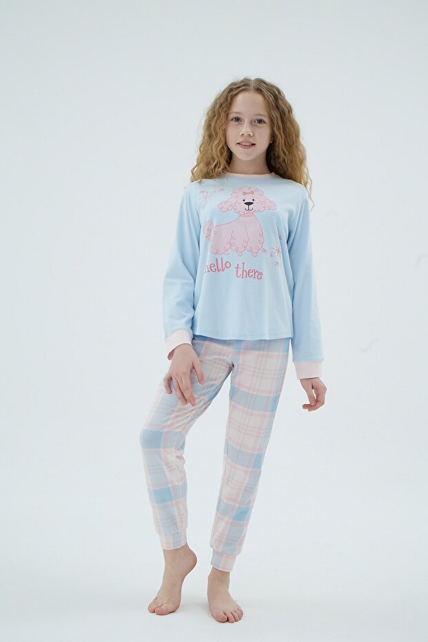 8887 Girl's Printed Pajama Set