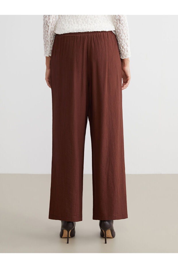 Create Your Style from Uzg Store |   Textured Women's Trousers with Elastic Waist - 5
