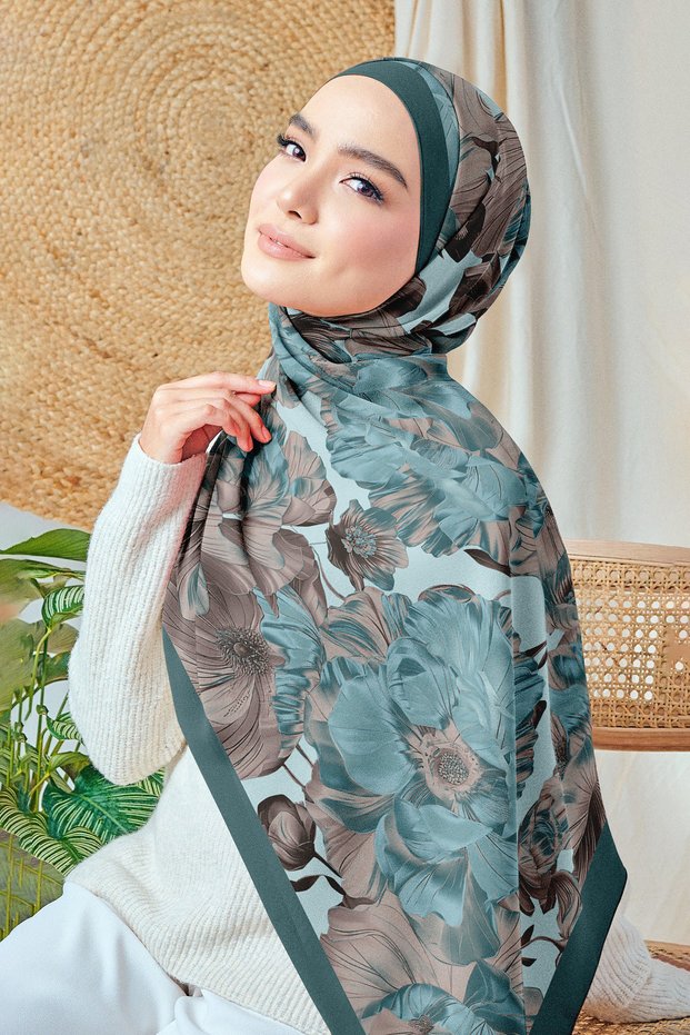 Bursa Silk Shawl - Lilac Garden Series - New Collection - Mint Green