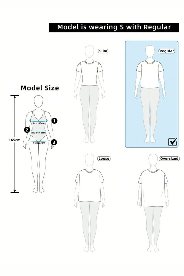 Gri Bisiklet Yaka Basic Kadın Tişört - 8