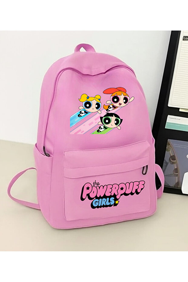 حقيبة ظهر مدرسية مطبوعة للفتيات من PowerPuff، ودروس تكميلية، ودورة