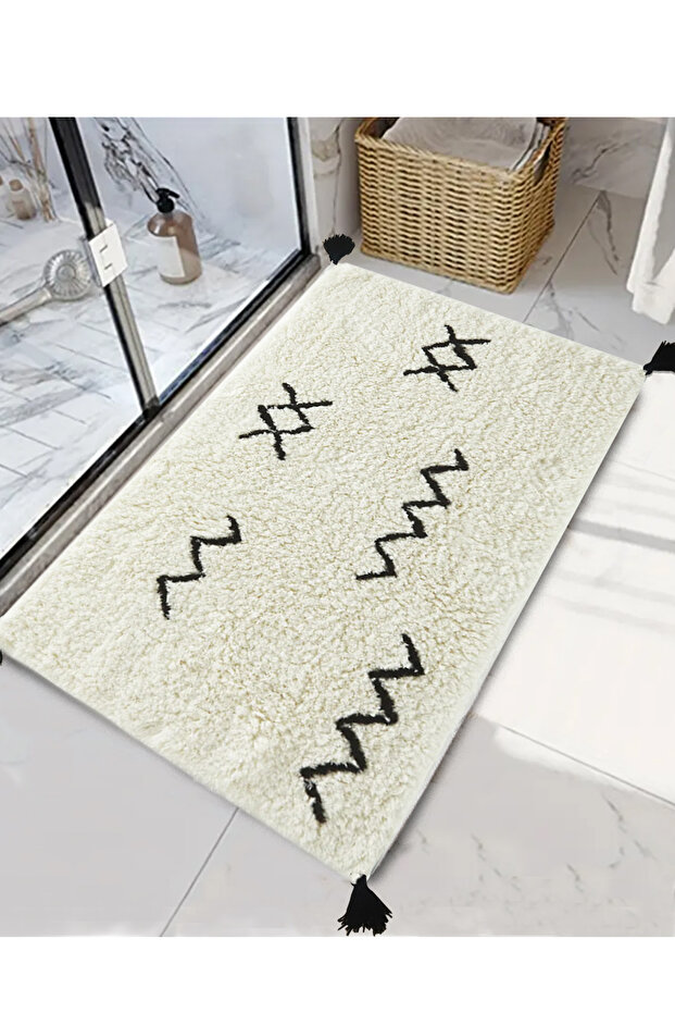Chalo Cotton Ecru Cotton Bath Mat 60X100 cm