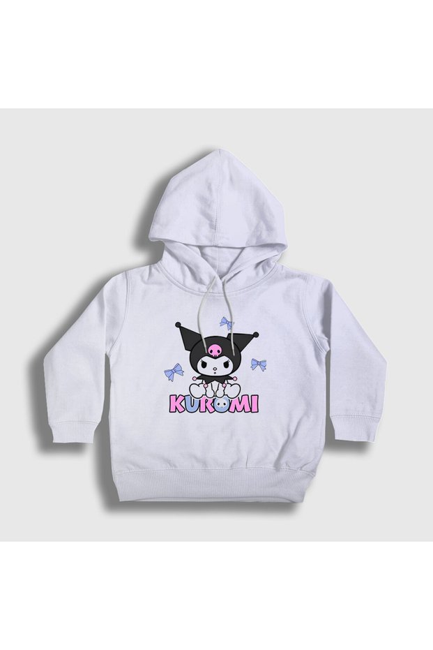 Unisex Kids White Ribbons Kurami Kurami Hooded Sweatshirt 569238Tt