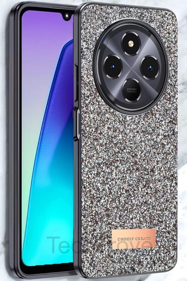 Xiaomi Redmi 14C Kılıf Parlak Mozaik Taşlı Simli Tasarımlı Diamond Lüks Kapak - 1