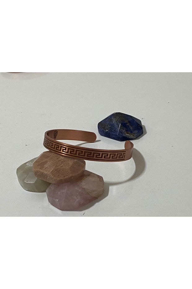Waterway Patterned Dual Pure Copper Bracelet Solomon Seal Ayetel Kursi Nazar Verse Nali Sharif